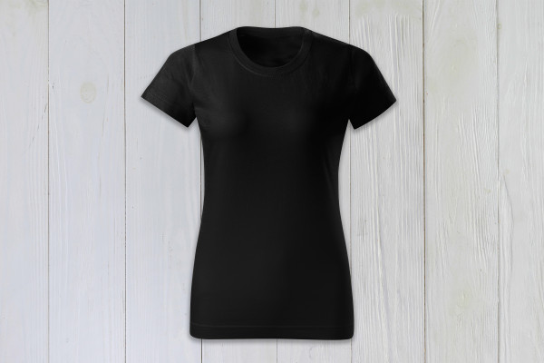 T-Shirt Damen schwarz unbedruckt